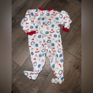 Child of Mine Sports-Themed Footie - White, Red, and Blue